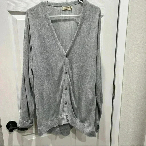 L.L BEAN VINTAGE 80’s Grandpa Cardigan amazing vintage cond. Grey button … - Picture 4 of 9